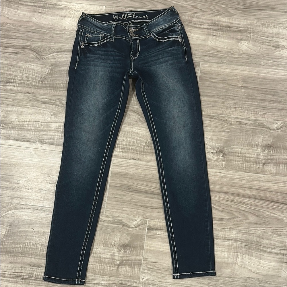 Wallflower Blue Skinny Jeans with Gradient Fade